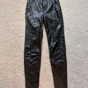 Pull&Bear Black Leather Look Pants